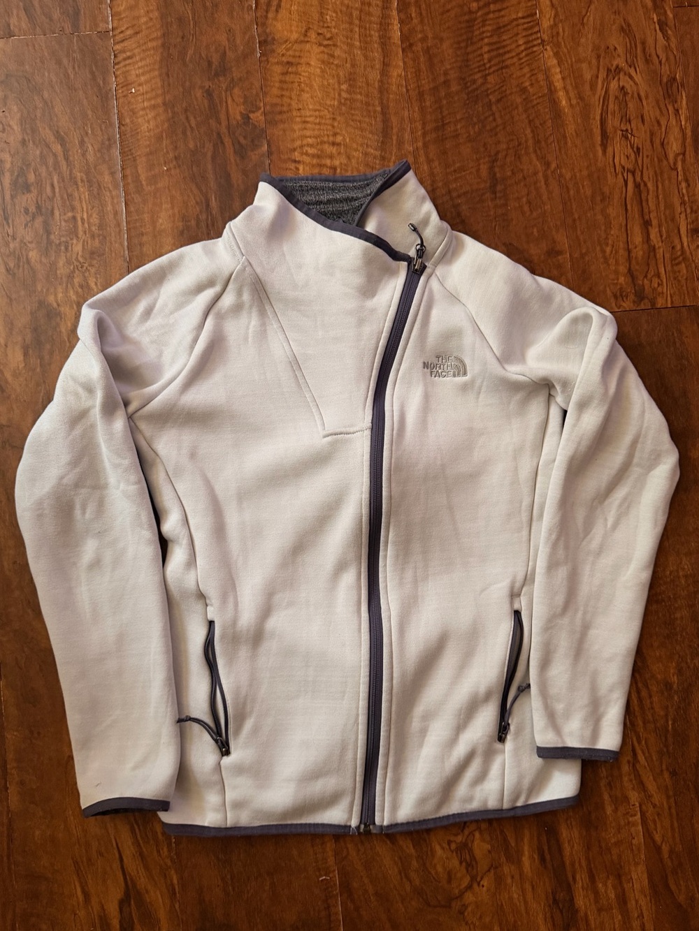 The North Face fleece Women’s Sz S jacket asymmetrical  zipper White